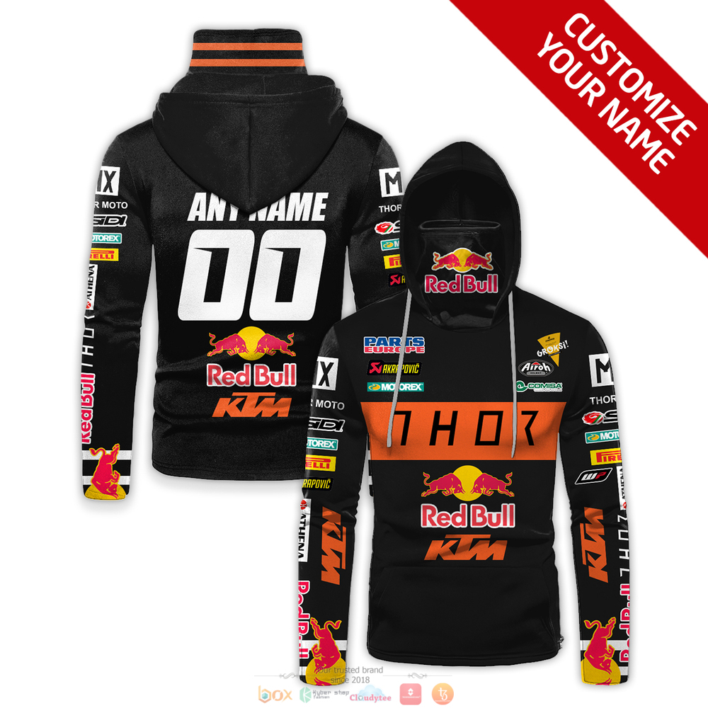 Personalized Thor Red Bull Ktm Black Custom 3D Hoodie Mask For Men & Women Fans