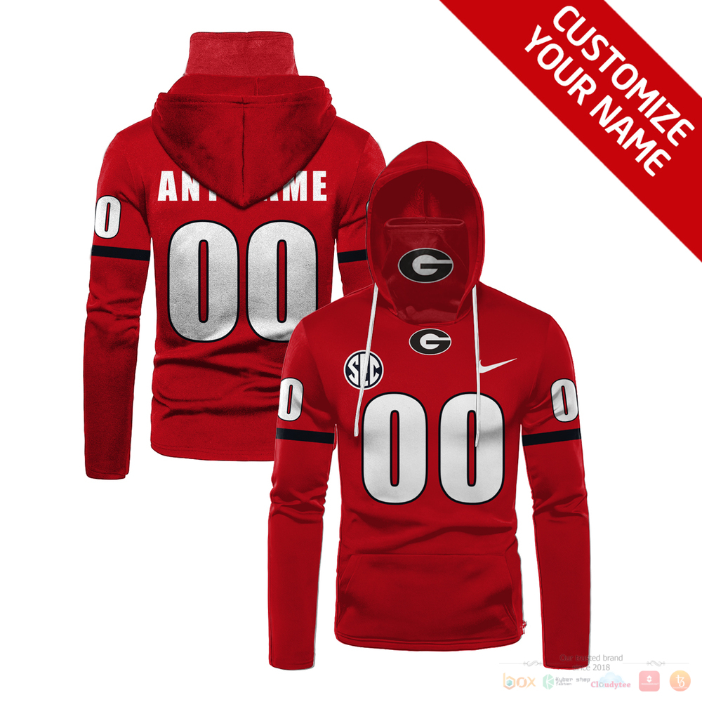 Personalized Sec Georgia Bulldogs Red Custom 3D Hoodie Mask For Men & Women Fans