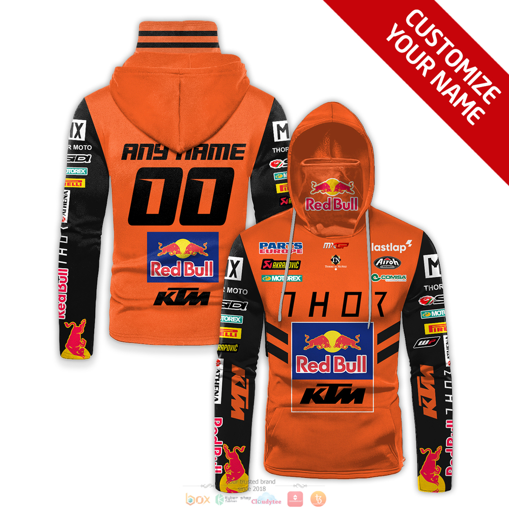 Official Personalized Red Bull Ktm Custom 3D Hoodie Mask For Men & Women Fans