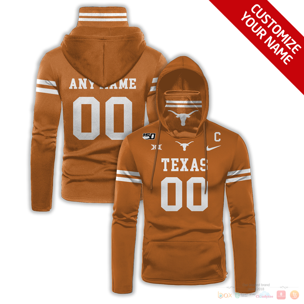 Personalized Texas Longhorns 150 Nike Brown Custom 3D Hoodie Mask For Men & Women Fans
