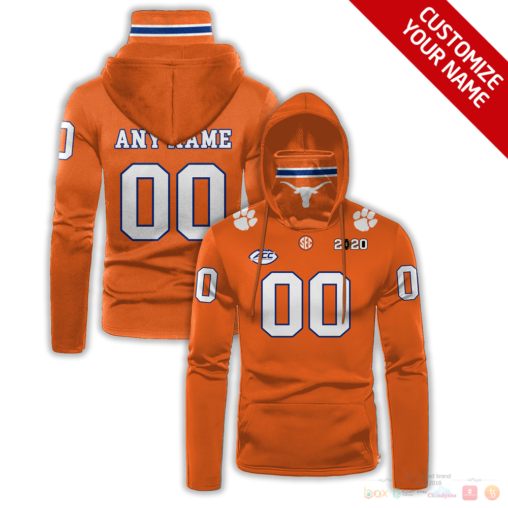 Personalized Texas Longhorns Clemson Tigers Acc Custom 3D Hoodie Mask For Men & Women Fans