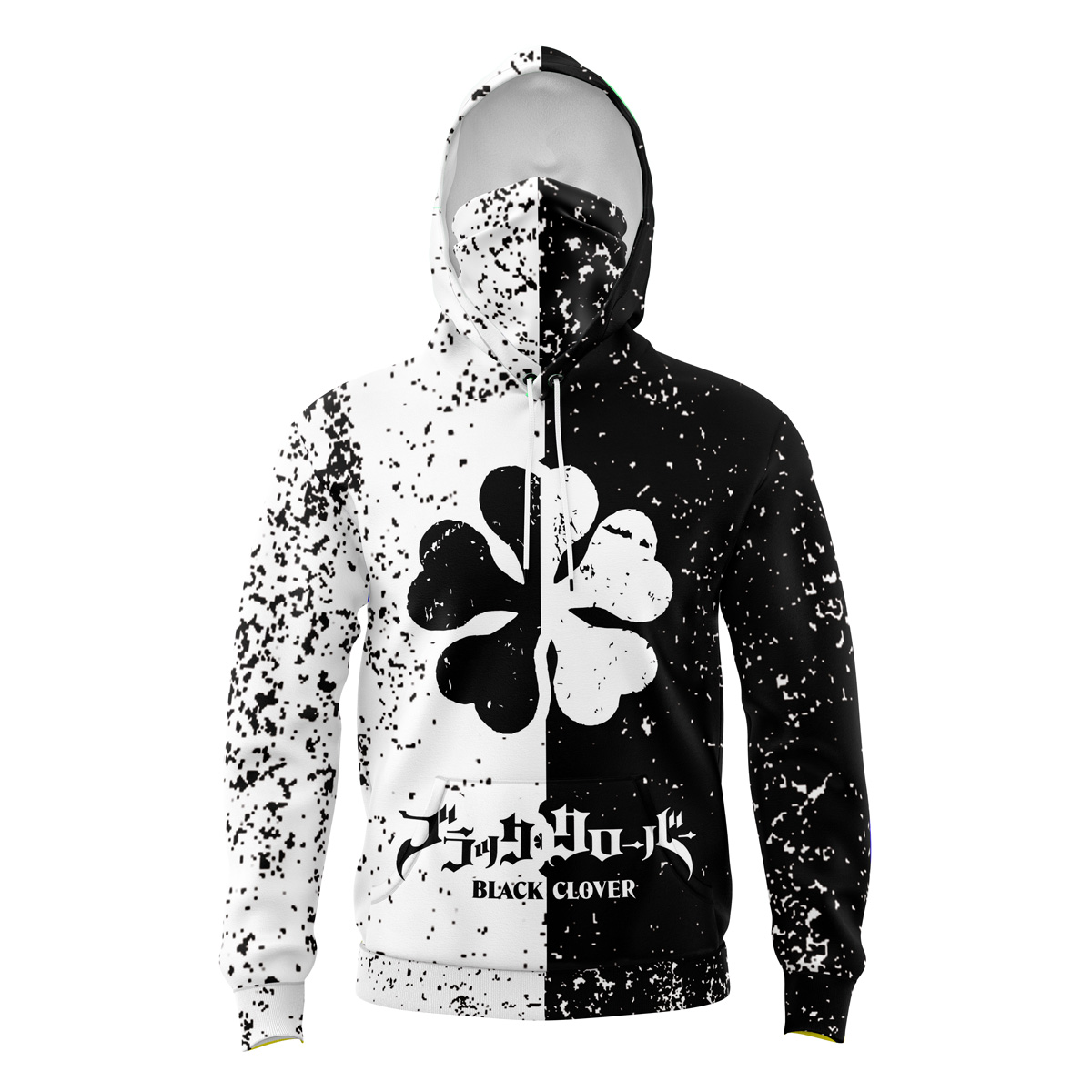 Five Leaf Black Clover 3D Mask Hoodie For Men Women And Kids