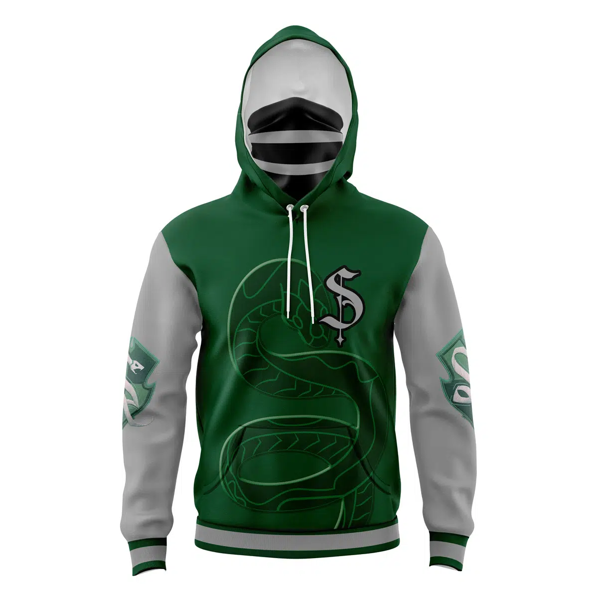 Slytherin Hogwarts Legacy 3D Mask Hoodie For Men Women And Kids