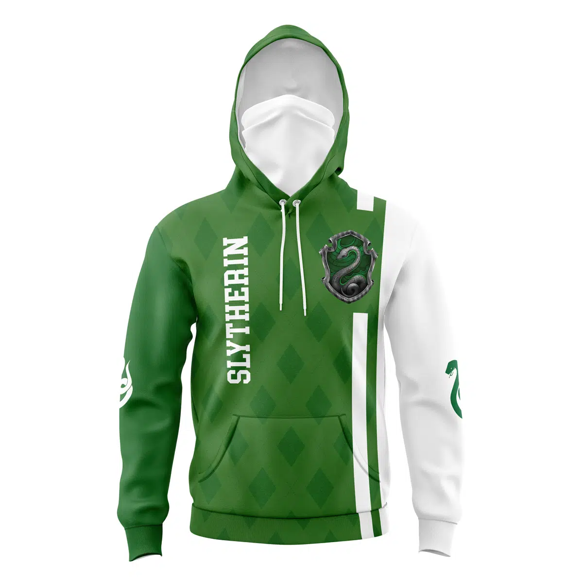 Slytherin Harry Potter 3D Mask Hoodie For Men Women And Kids