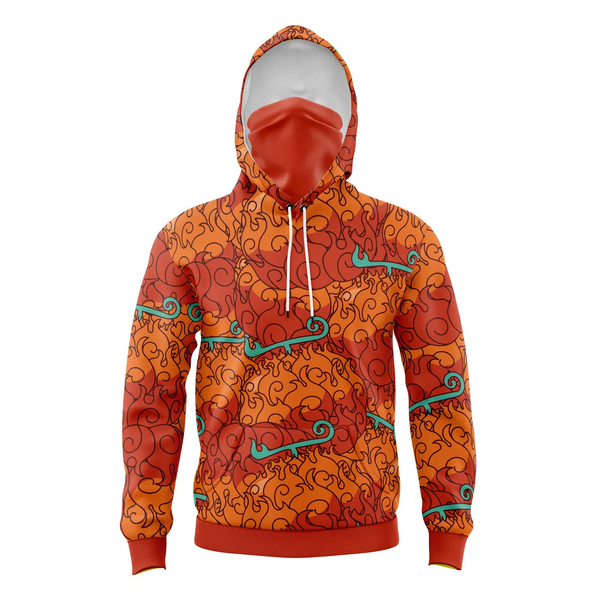 Mera Mera no Mi One Piece 3D Mask Hoodie For Men Women And Kids