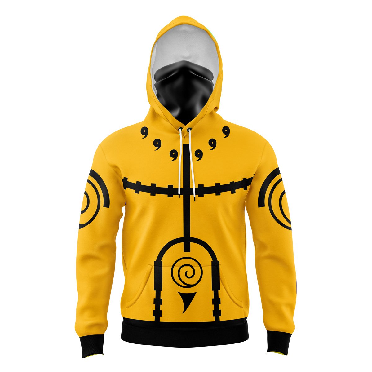 Nine-Tails Chakra Mode Shippuden 3D Mask Hoodie For Men Women And Kids