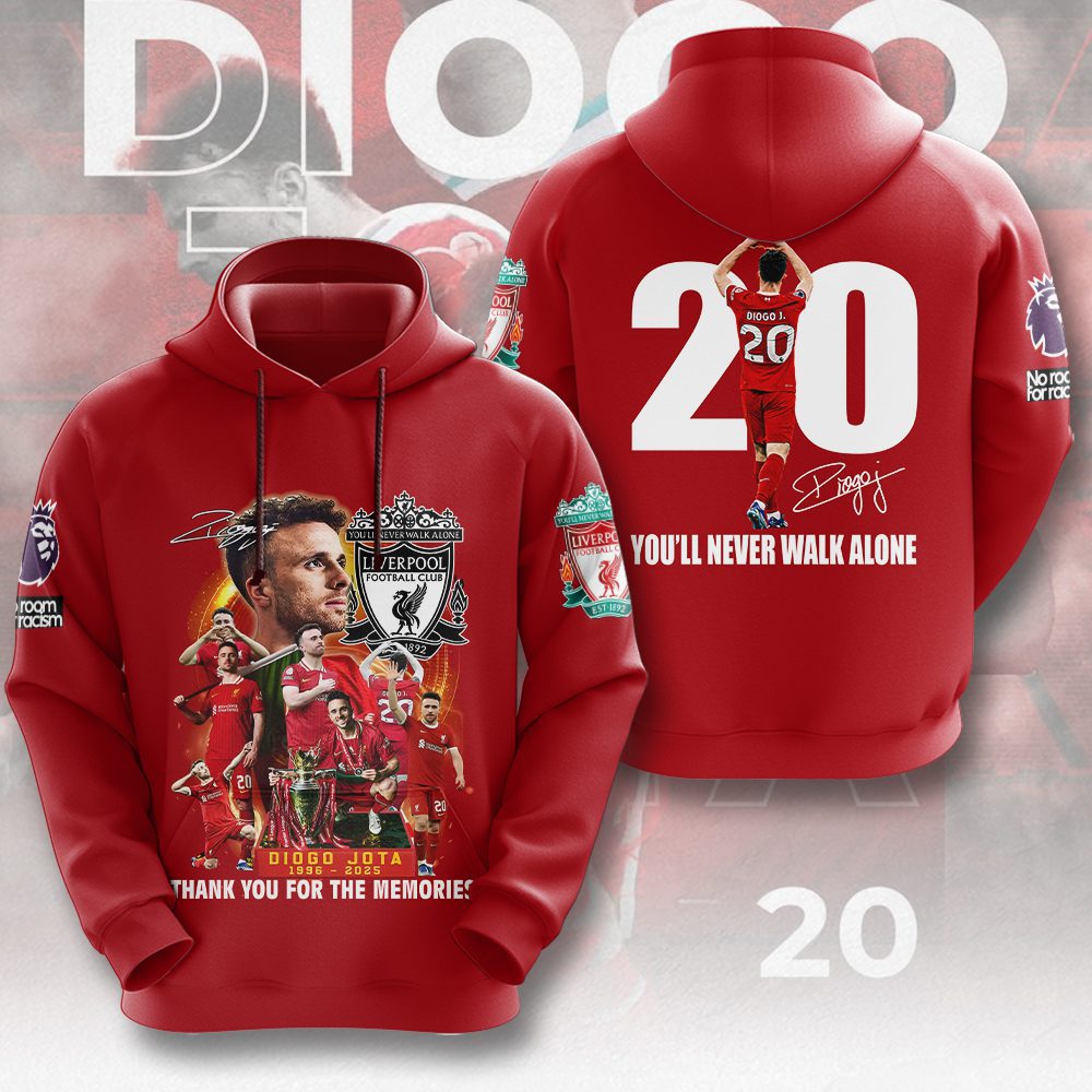 Liverpool Fc X Thank You For The Memories Diogo Jota Rest In Peace 3D Hoodie