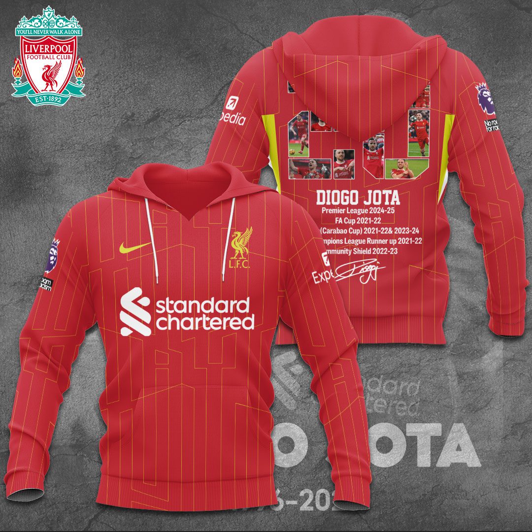 2025 Liverpool Fc X Diogo Jota Rest In Peace Performance 3D Hoodie