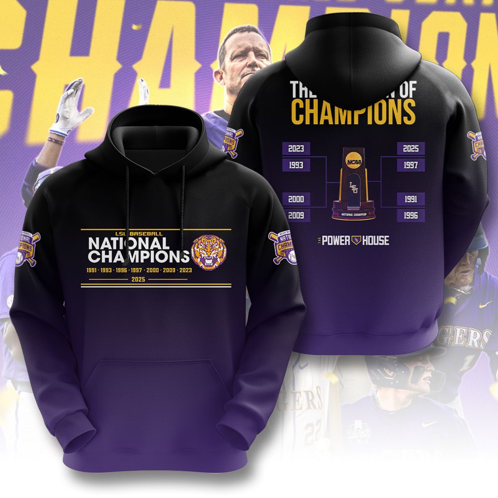 Lsu Tigers National Champions 2025 Baseball Power House Performance 3D Hoodie