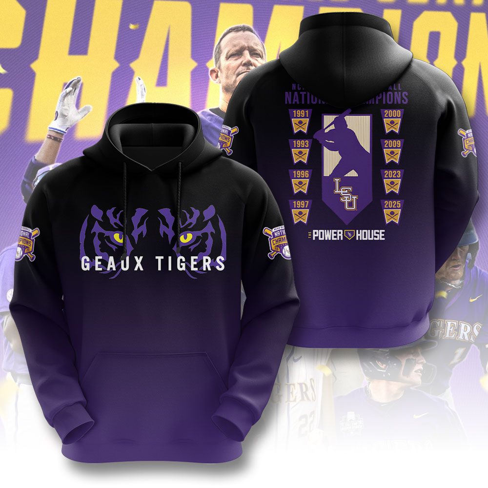 Lsu Tigers National Champs 2025 Baseball Performance 3D Hoodie Sport Outfit