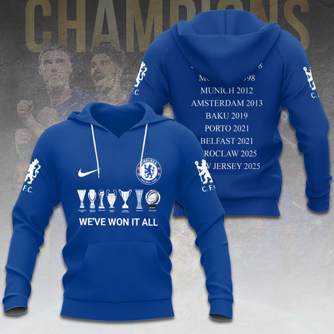 Chelsea Fc Final Champs World Cup 2025 Fifa Club Performance 3D Hoodie Blue
