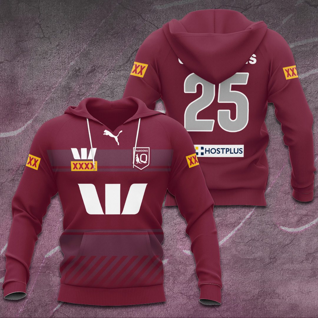 2025 Queensland Maroons 25Th State Of Origin Champion Performance 3D Hoodie