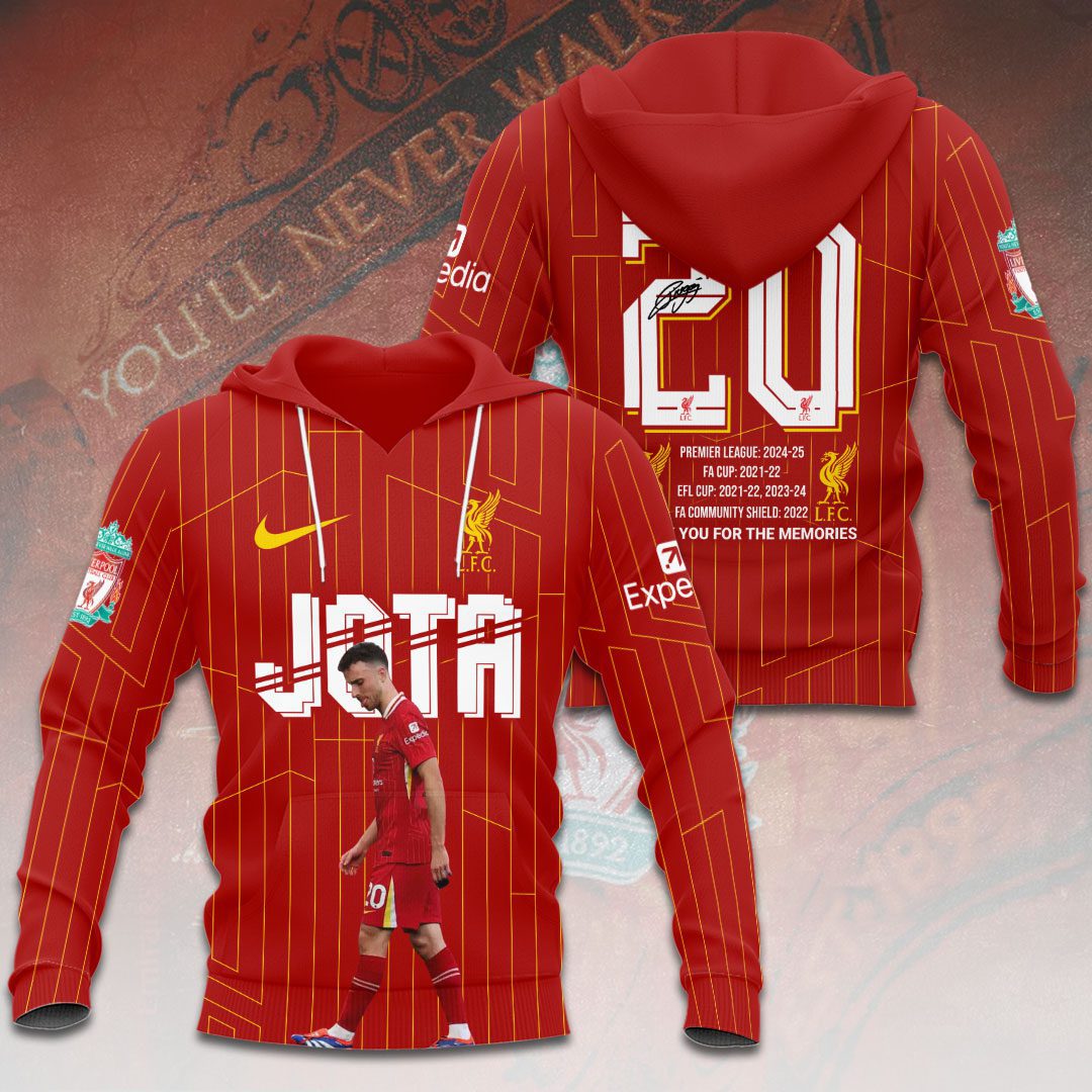 Liverpool Fc X Diogo Jota Rest In Peace Performance 3D Hoodie Sport