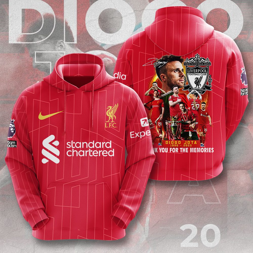 Liverpool Fc X Diogo Jota Rest In Peace Performance 3D Hoodie Sport