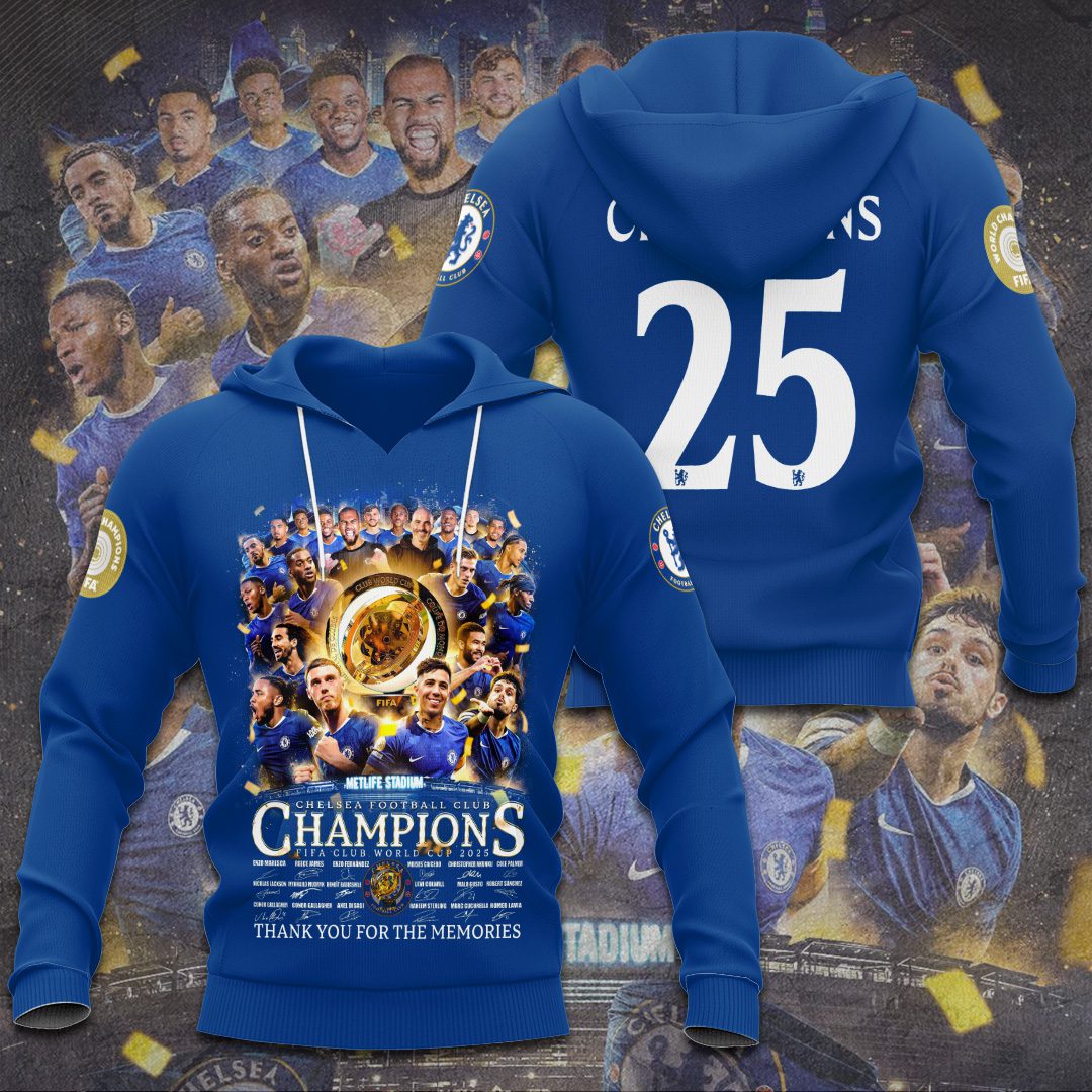 Chelsea Fc Final Champs 2025 Fifa Club World Cup Performance 3D Hoodie