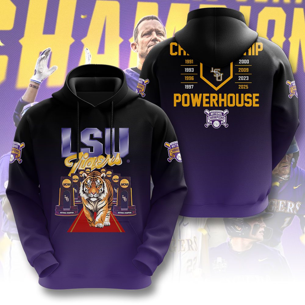 Lsu Tigers National Champs 2025 Baseball Performance 3D Hoodie