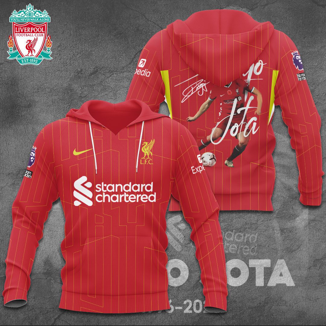Liverpool Fc X Diogo Jota Rest In Peace Performance 3D Hoodie Cream Color