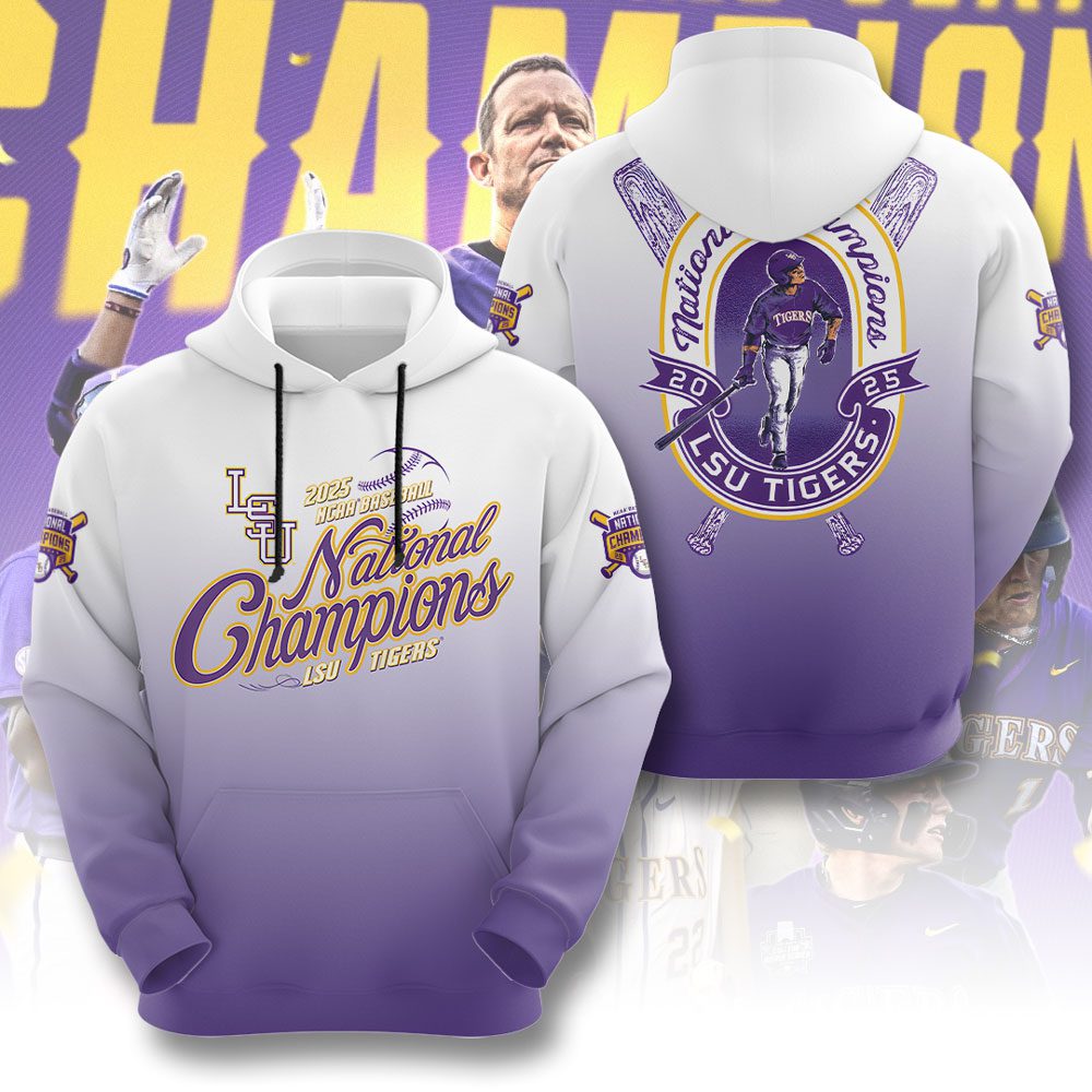 Lsu Tigers National Champs 2025 Baseball Performance 3D Hoodie