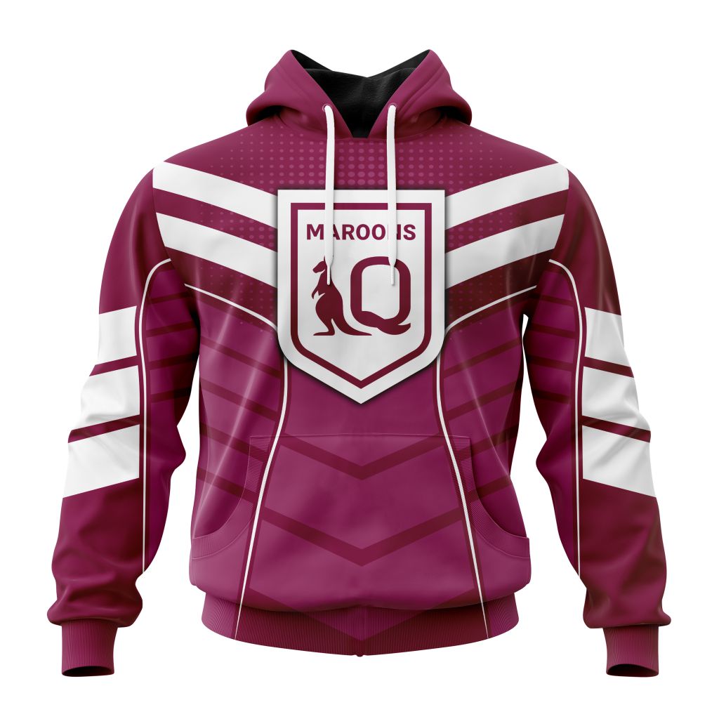 Qld Maroons State Of Originspecial Chevron Performance 3D Hoodie