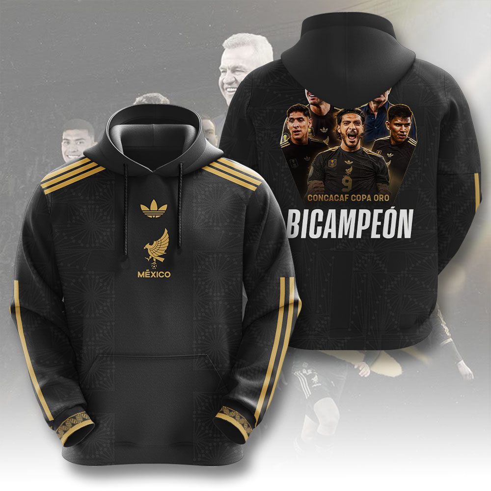 Mexico National Team Gold Cup Champions Black Performance Hoodie