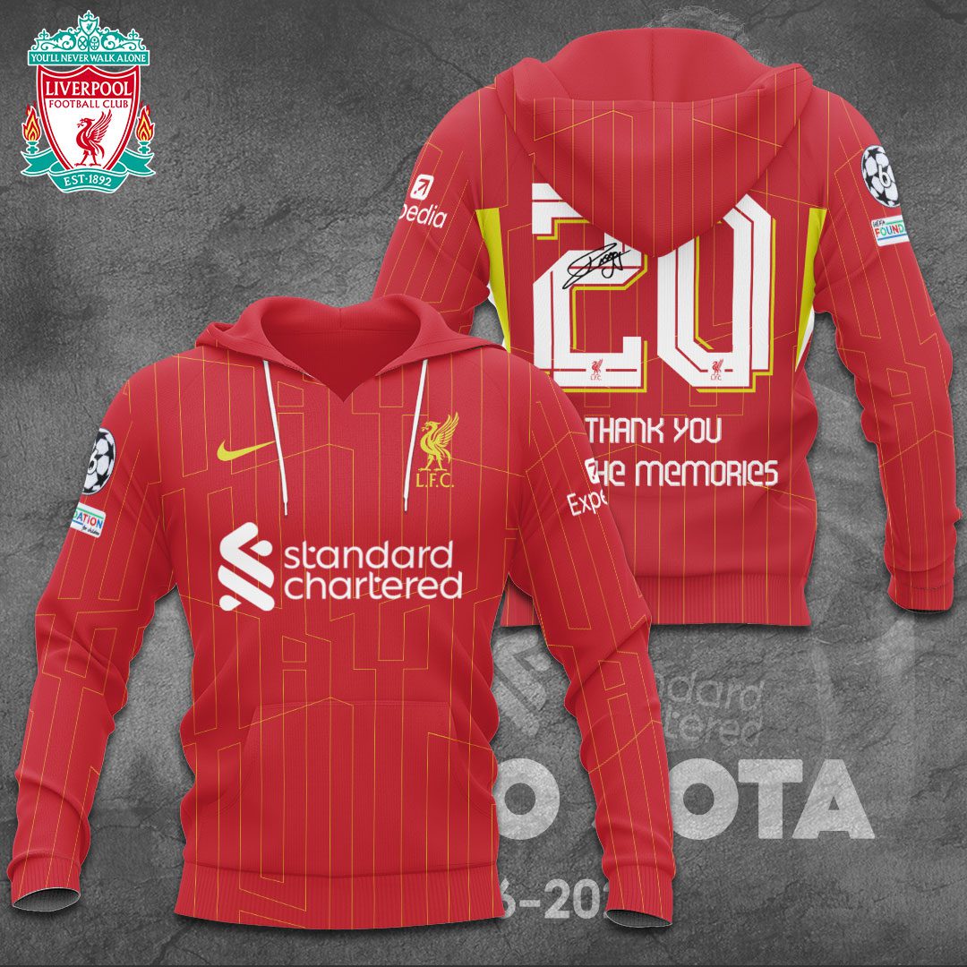Liverpool Fc X Diogo Jota Thank You For The Memories Performance 3D Hoodie