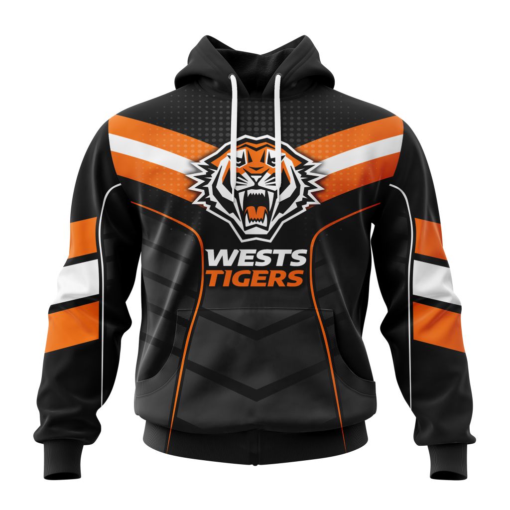 Nrl Wests Tigers Special Chevron Performance 3D Hoodie