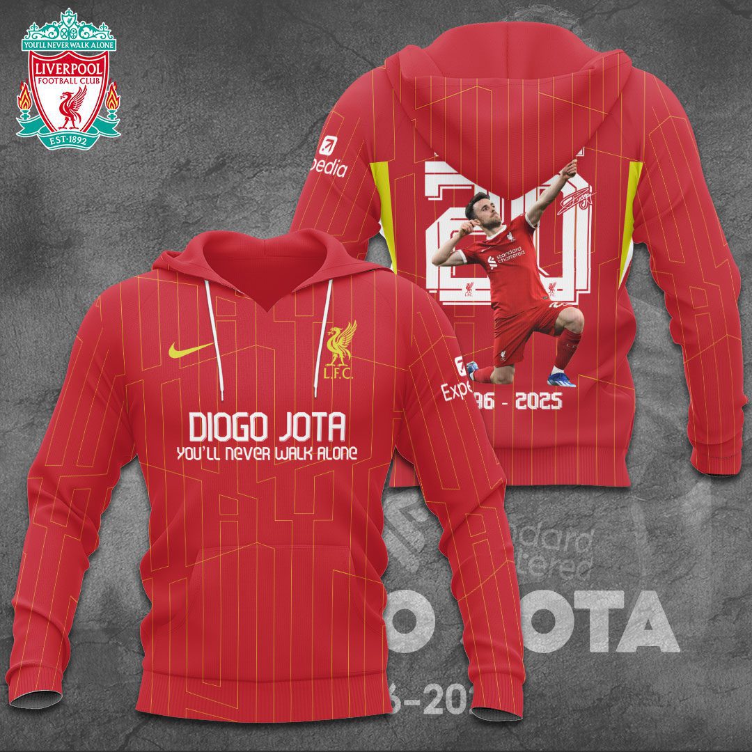 Liverpool Fc X Diogo Jota Rest In Peace Performance Hoodie Red