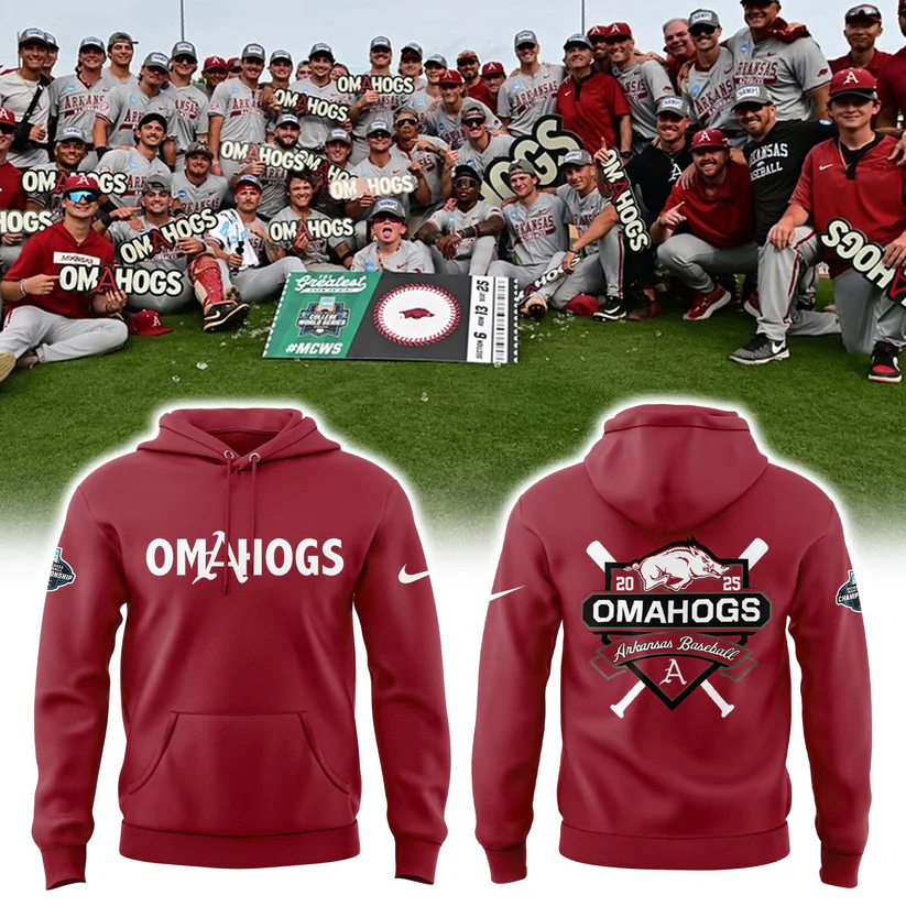 2025 Ar Omahogs Baseball College World Series Hoodie