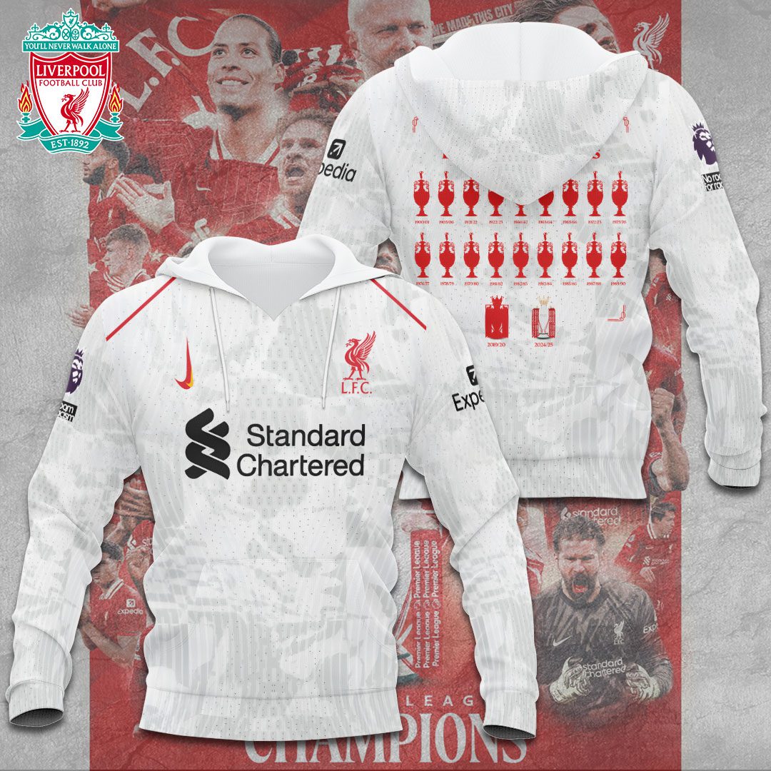 Liverpool Fc Champion 2025 Premier League Performance Hoodie