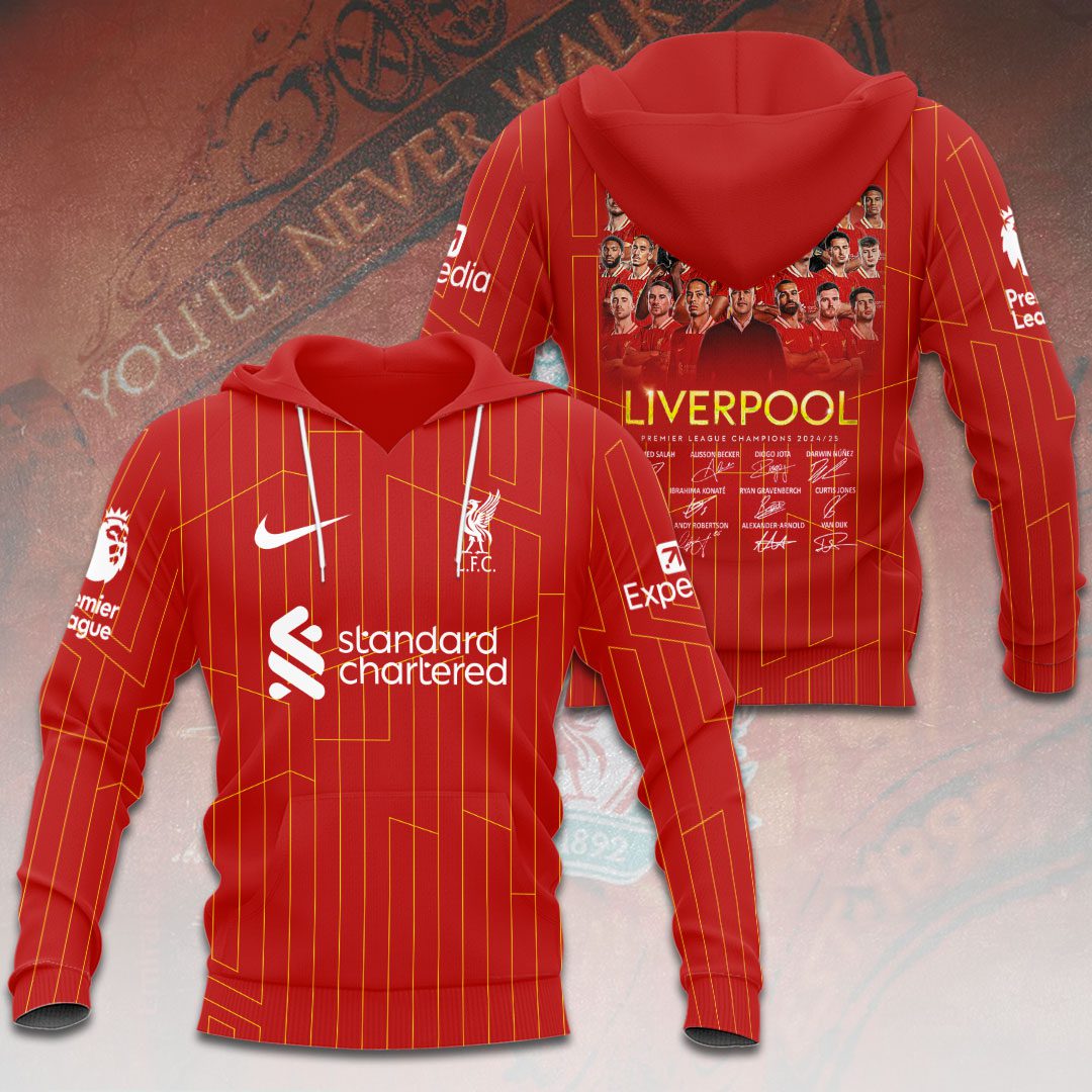 Liverpool Fc Champion 2025 Premier League Performance 3D Hoodie