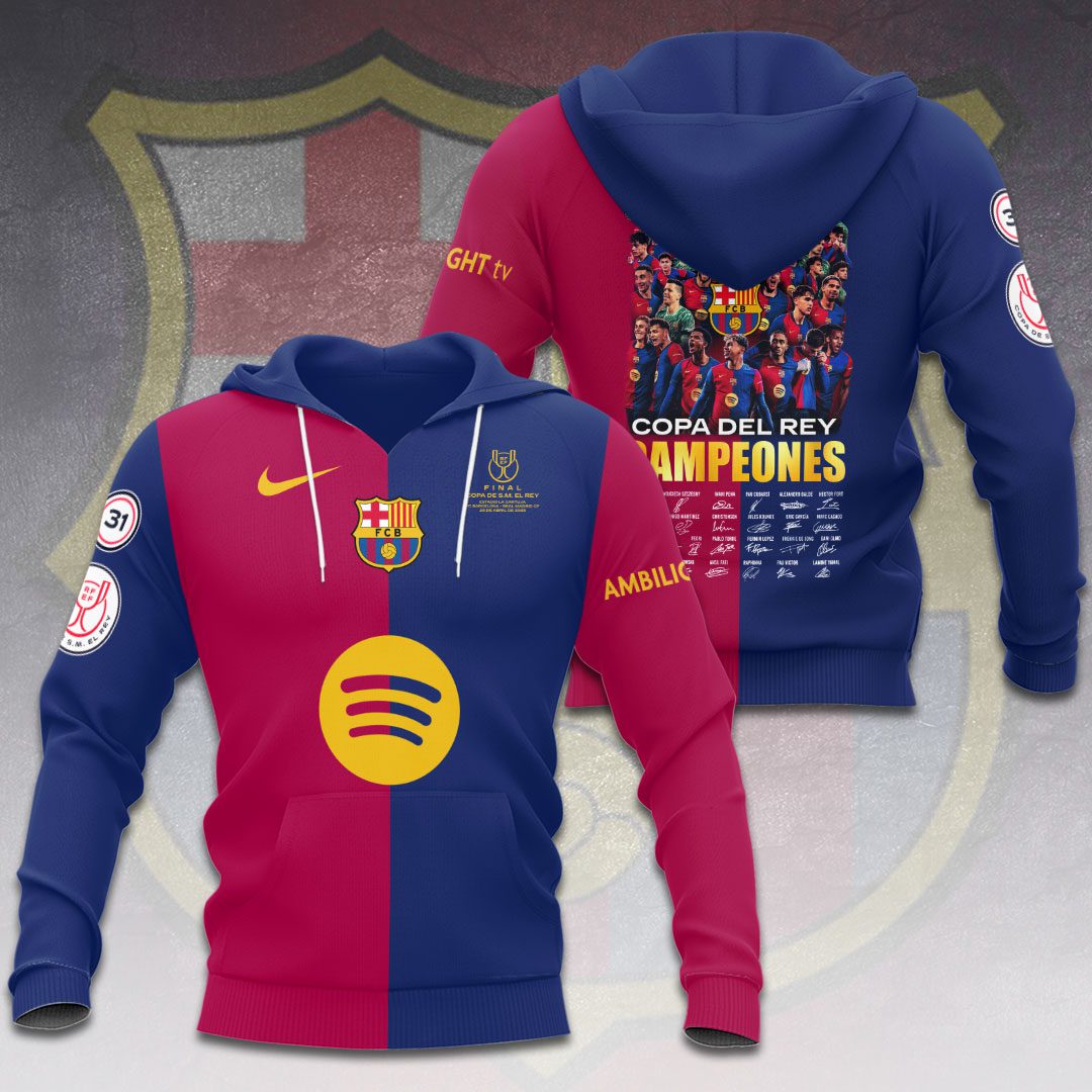2025 Fc Barcelona Performance 3D Hoodie For Sport Fans