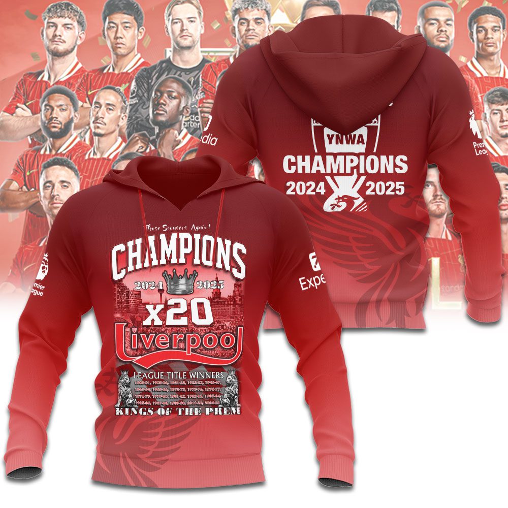 Liverpool Fc Champion 2025 Premier League Performance 3D Red Hoodie