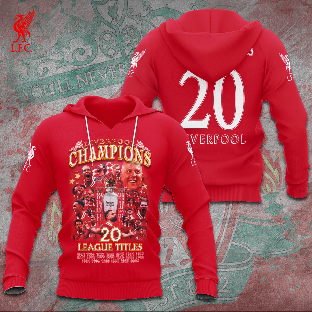 Liverpool Fc Champion 2025 Premier League New Performance Hoodie