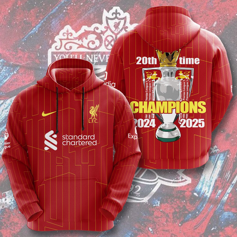 Liverpool Fc Champion 2025 Premier League Performance 3D Hoodie