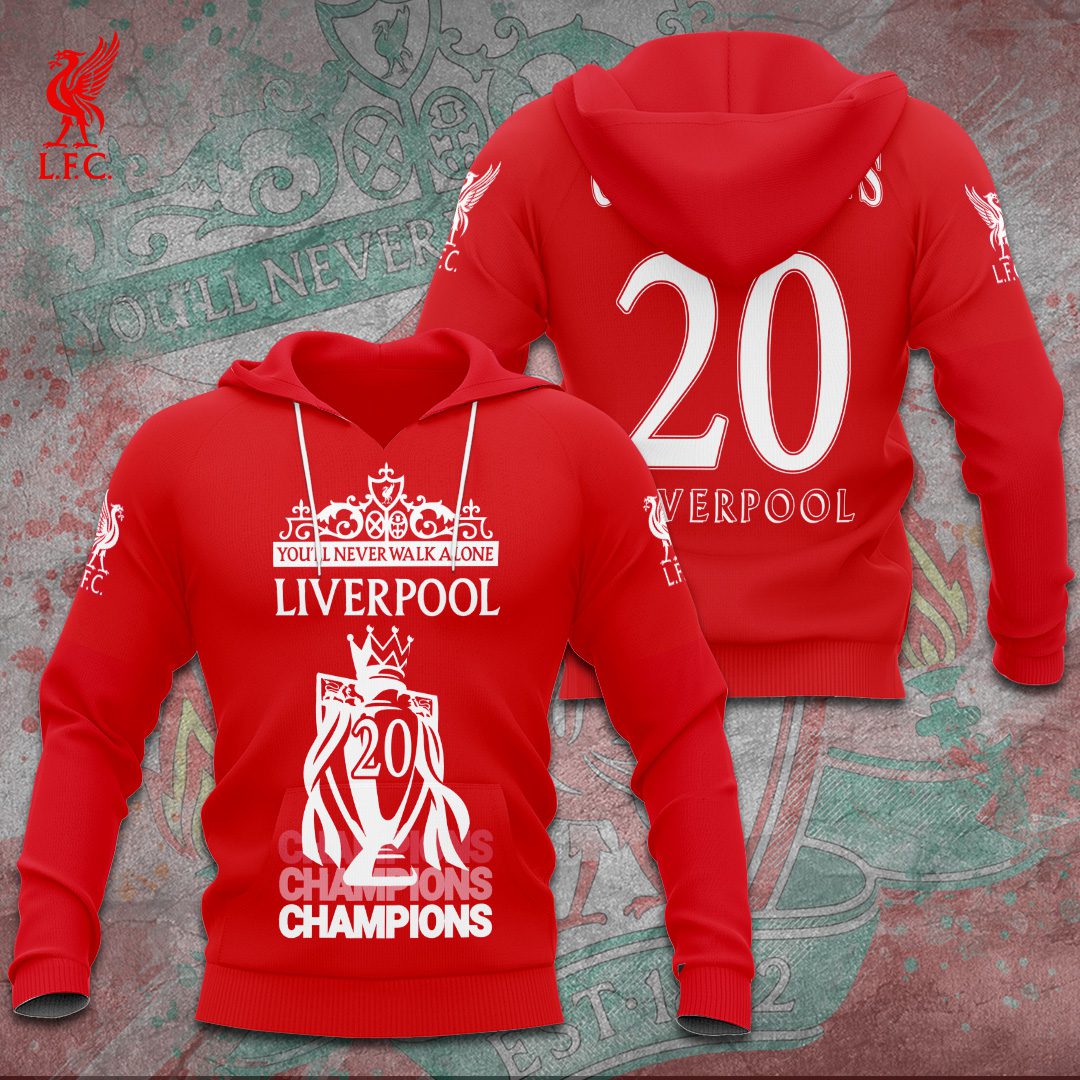Liverpool Fc Logo 2025 Champions Premier League Performance Hoodie