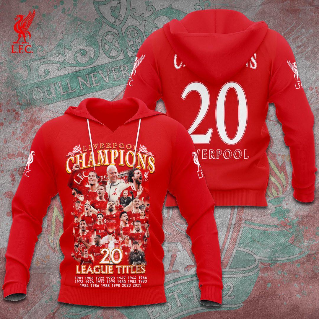 Liverpool Fc Champion Premier League Performance 3D Hoodie 2025 2026