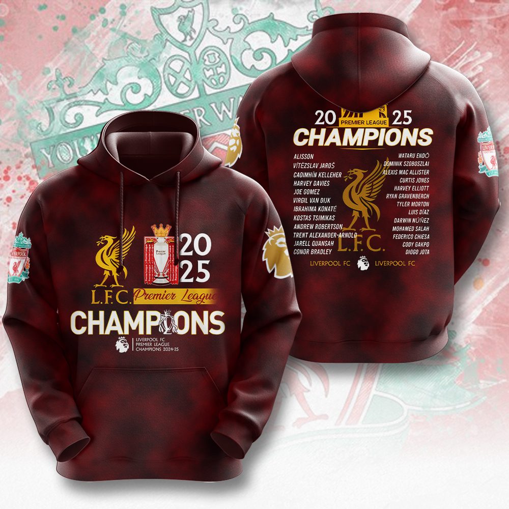 Liverpool Fc Logo Champion 2025 Premier League Performance Hoodie