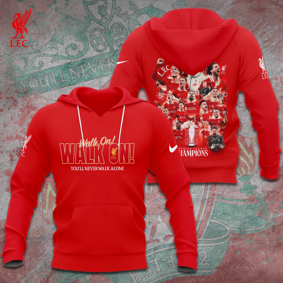 Liverpool Fc You Never Walk Alone Champion 2025 Premier League Performance Hoodie