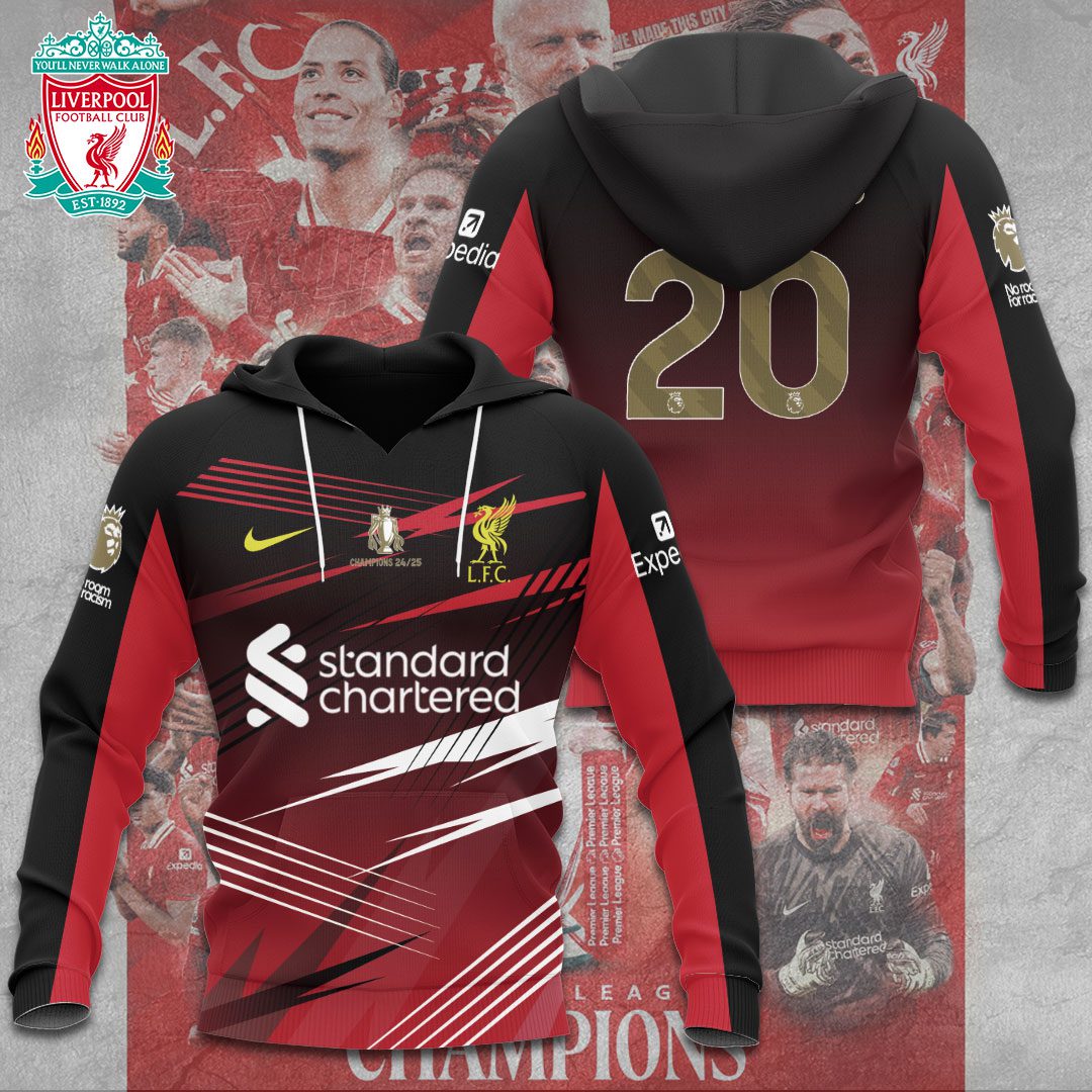 Liverpool Fc Champions 2025 Epl Premier League Performance Hoodie