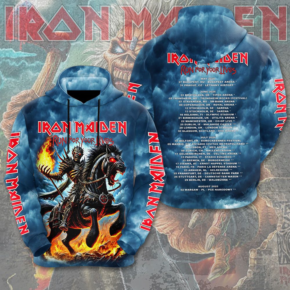 Iron Maiden Run For Your Lives Performance 3D Hoodie