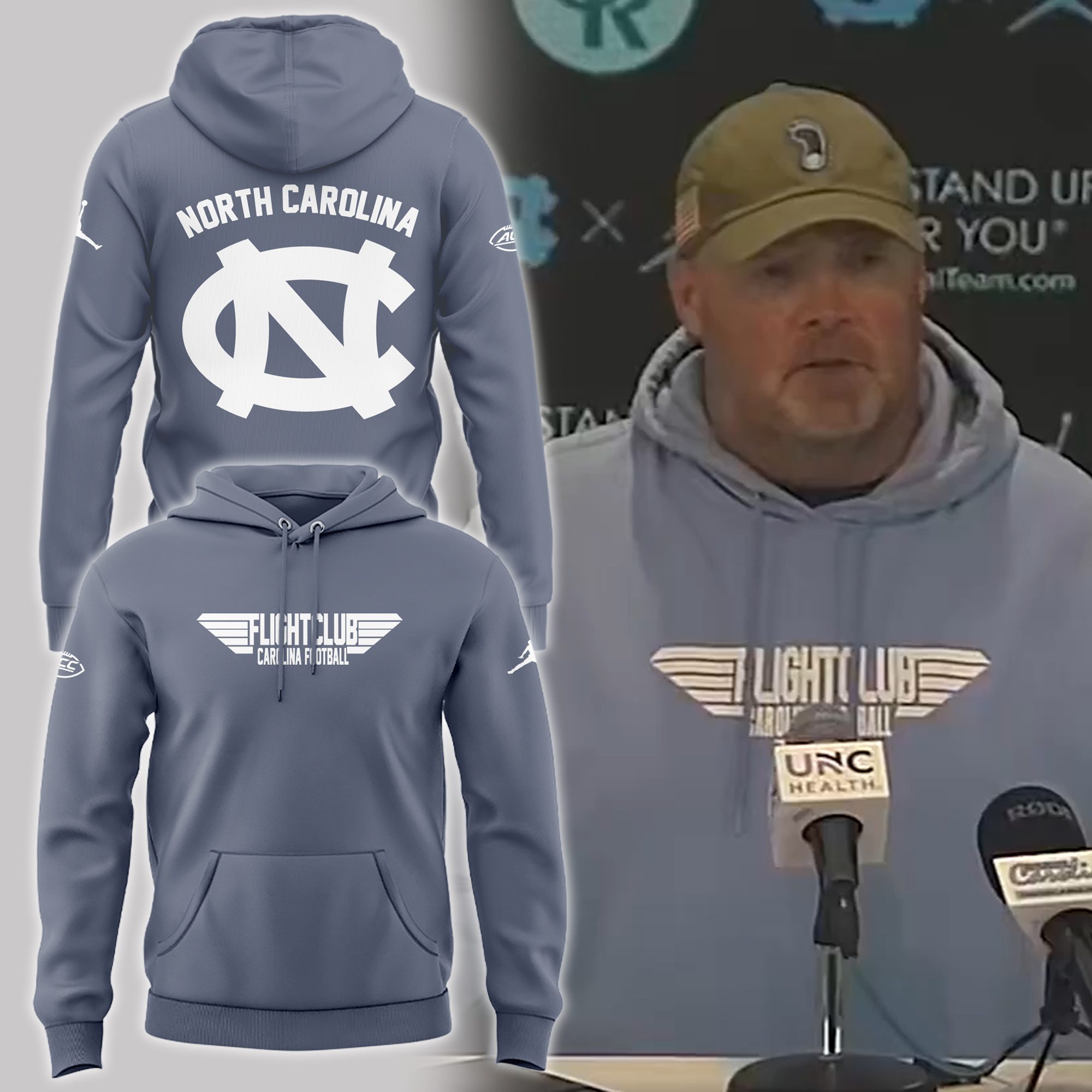Coach Kitchens North Carolina Football Hoodie For Sport Fans
