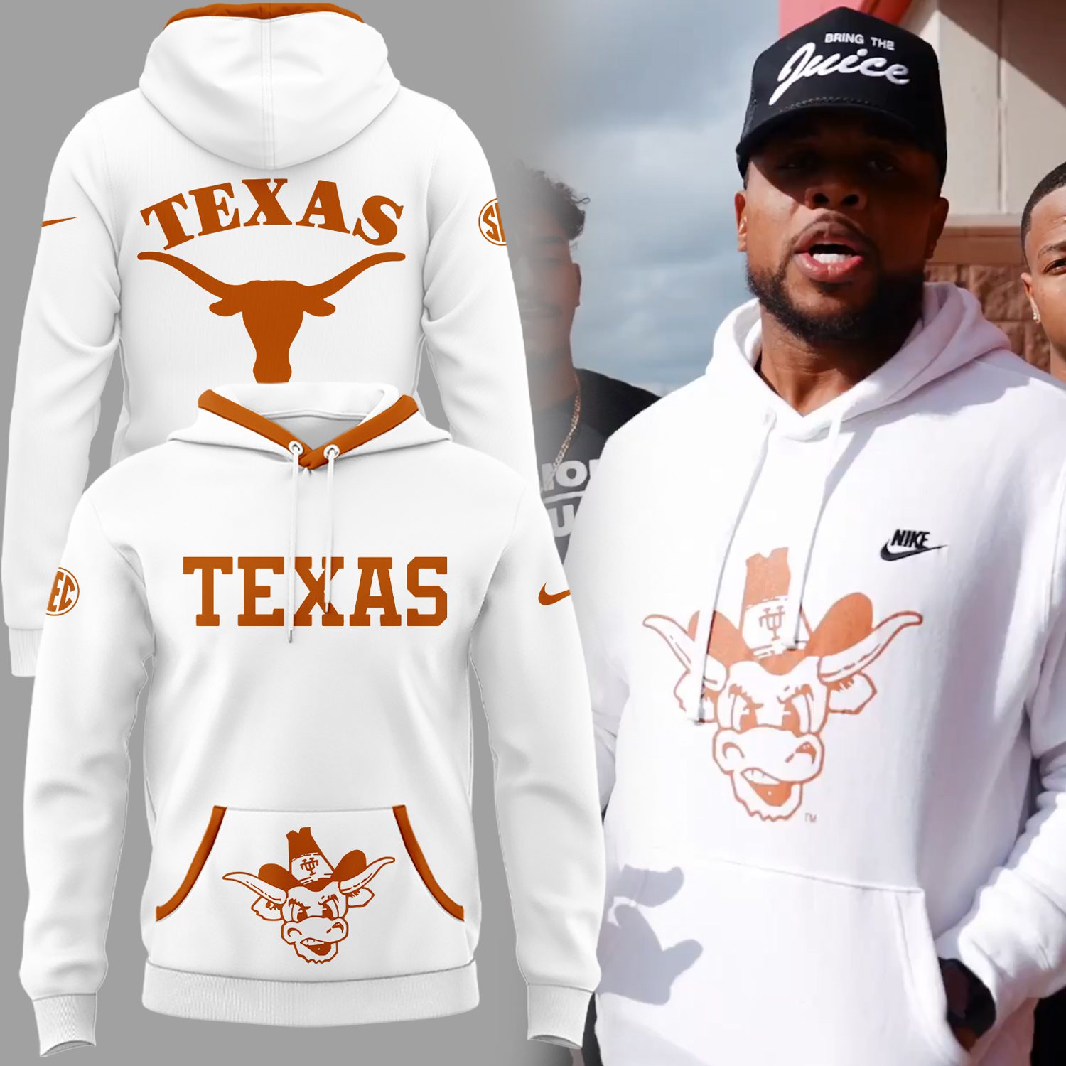 Texas Longhorns Hoodie 3D For Men Women