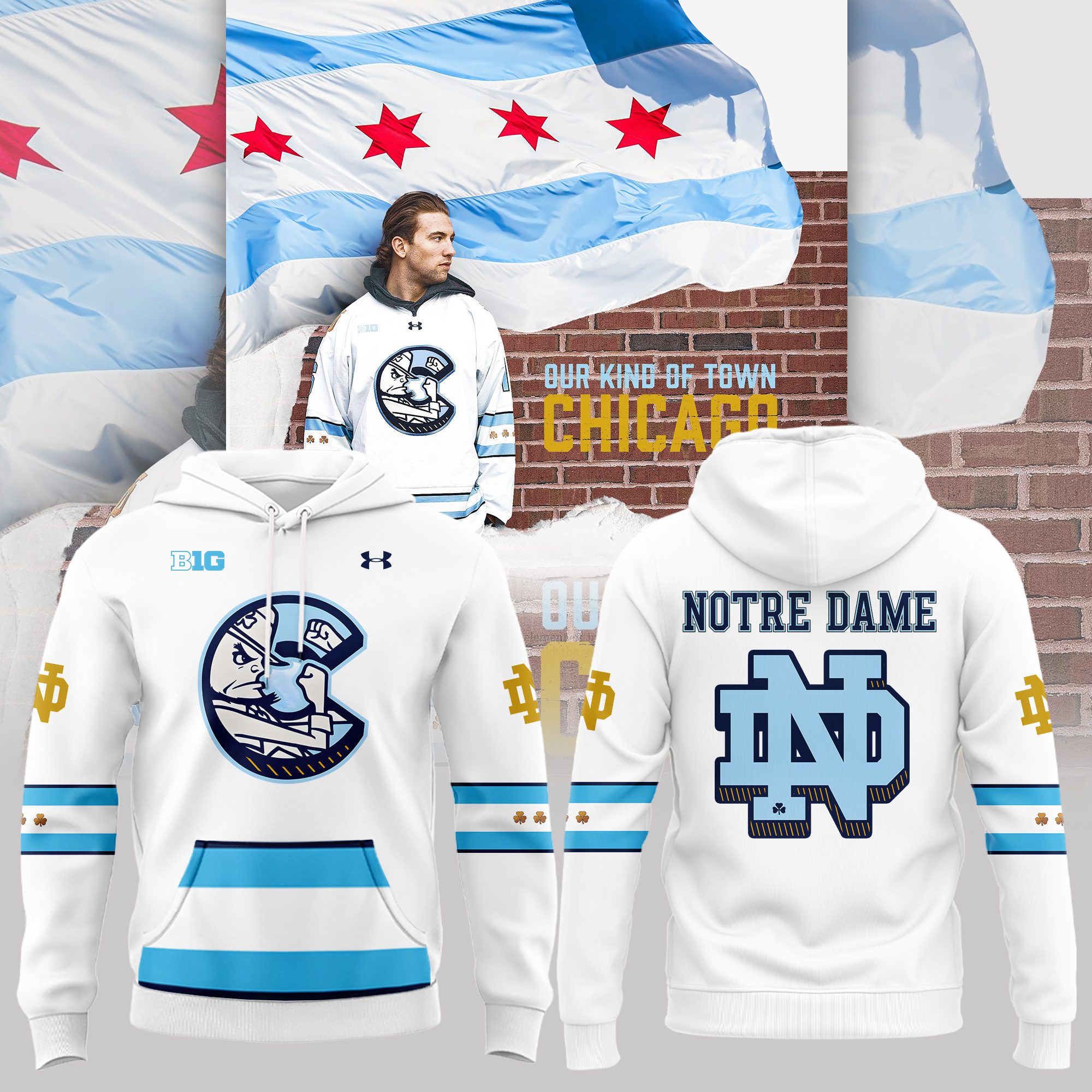 Chicago Cubs X Notre Dame Hockey Hoodie