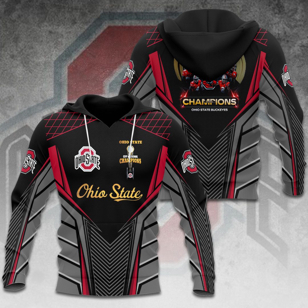 Ohio State Buckeyes Football 2025 Champs 3D Hoodie For Sport Fans