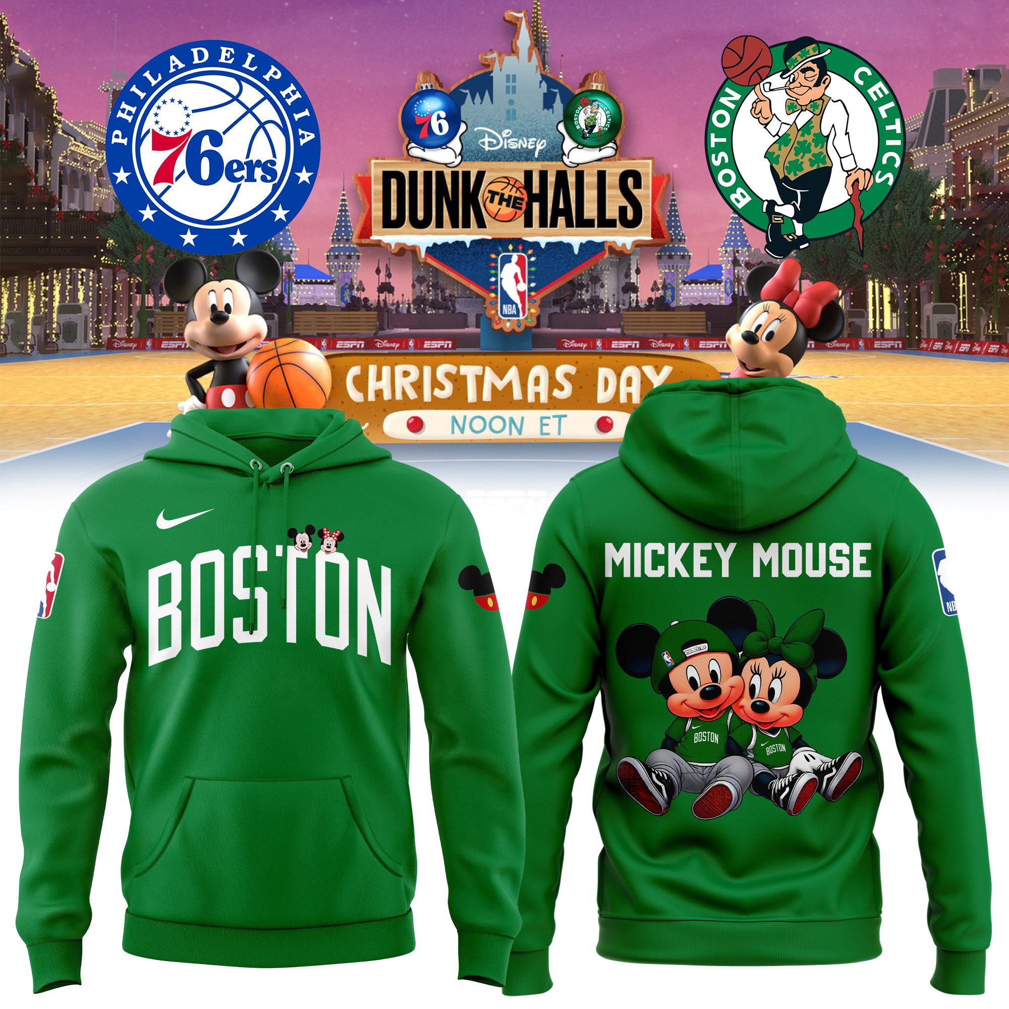 Boston Celtics X Mickey Mouse Hoodie