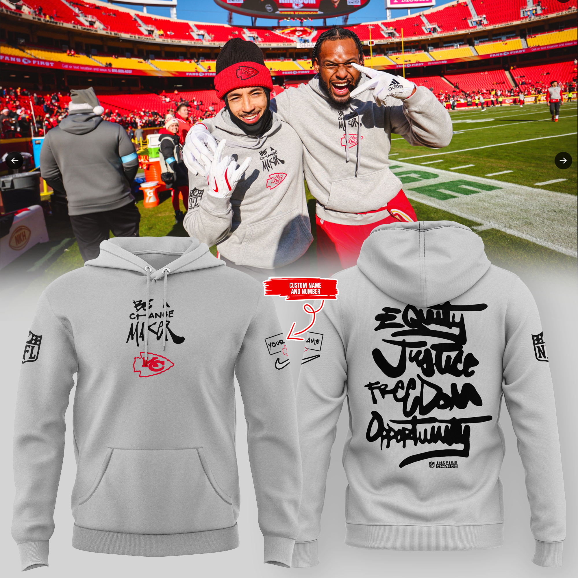 Kansas City Chiefs Equity Justice Freedom Oppoturnity Hoodie