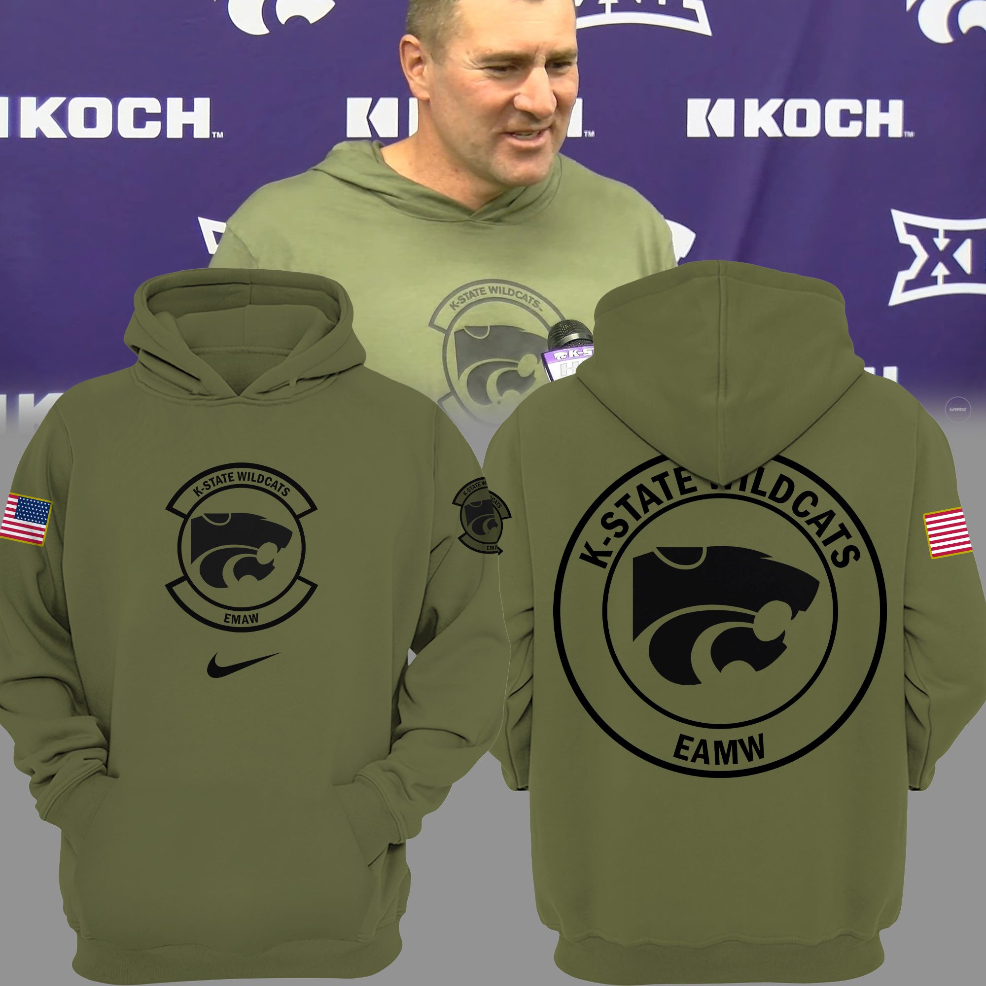 Kansas State Wildcats Logo Football Hoodie