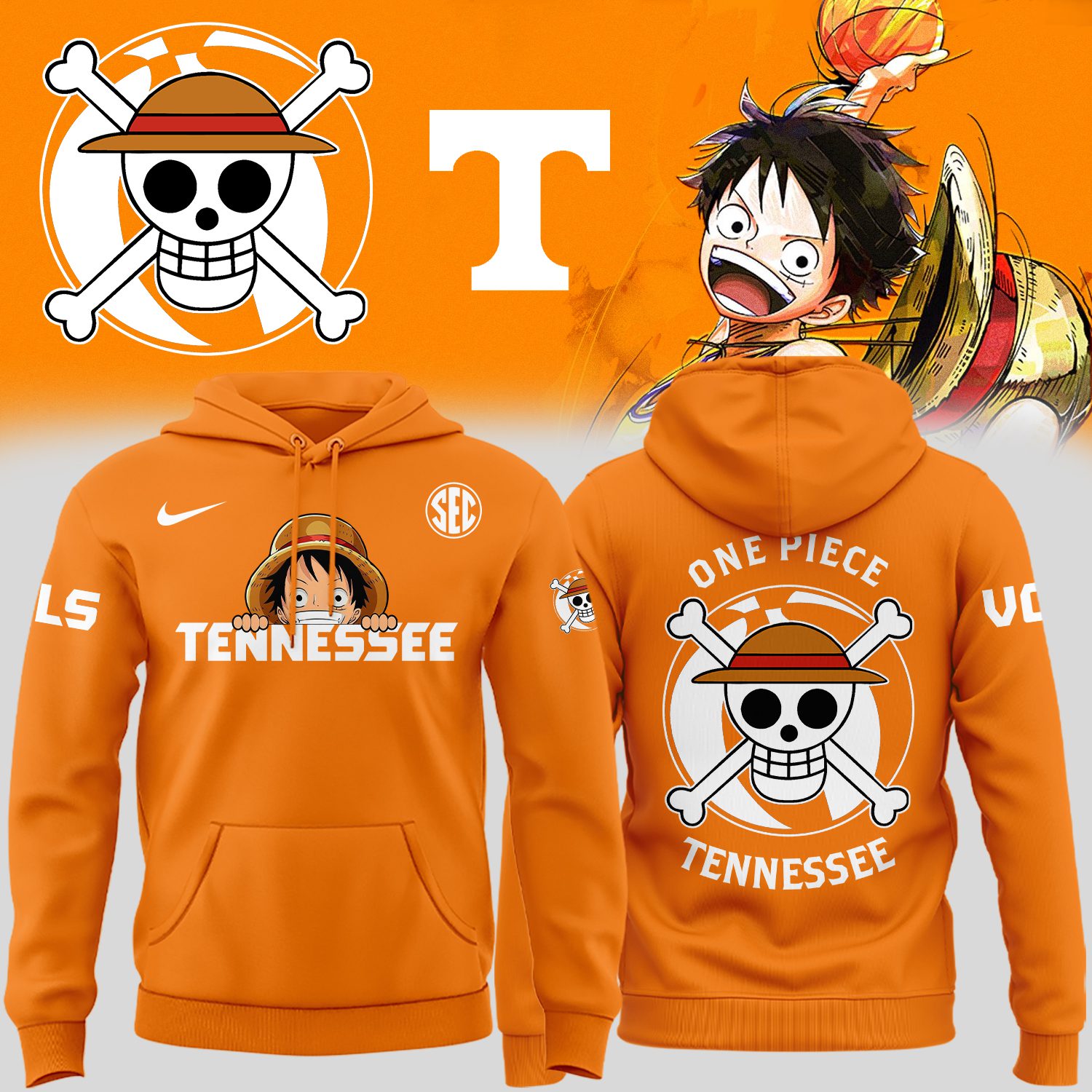 Tennessee Men Basketball One Piece Night Hoodie