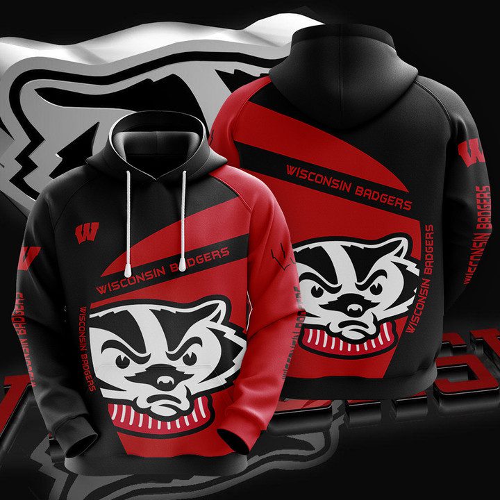 Ncaa Wisconsin Badgers 3D Hoodie For Sport Fans