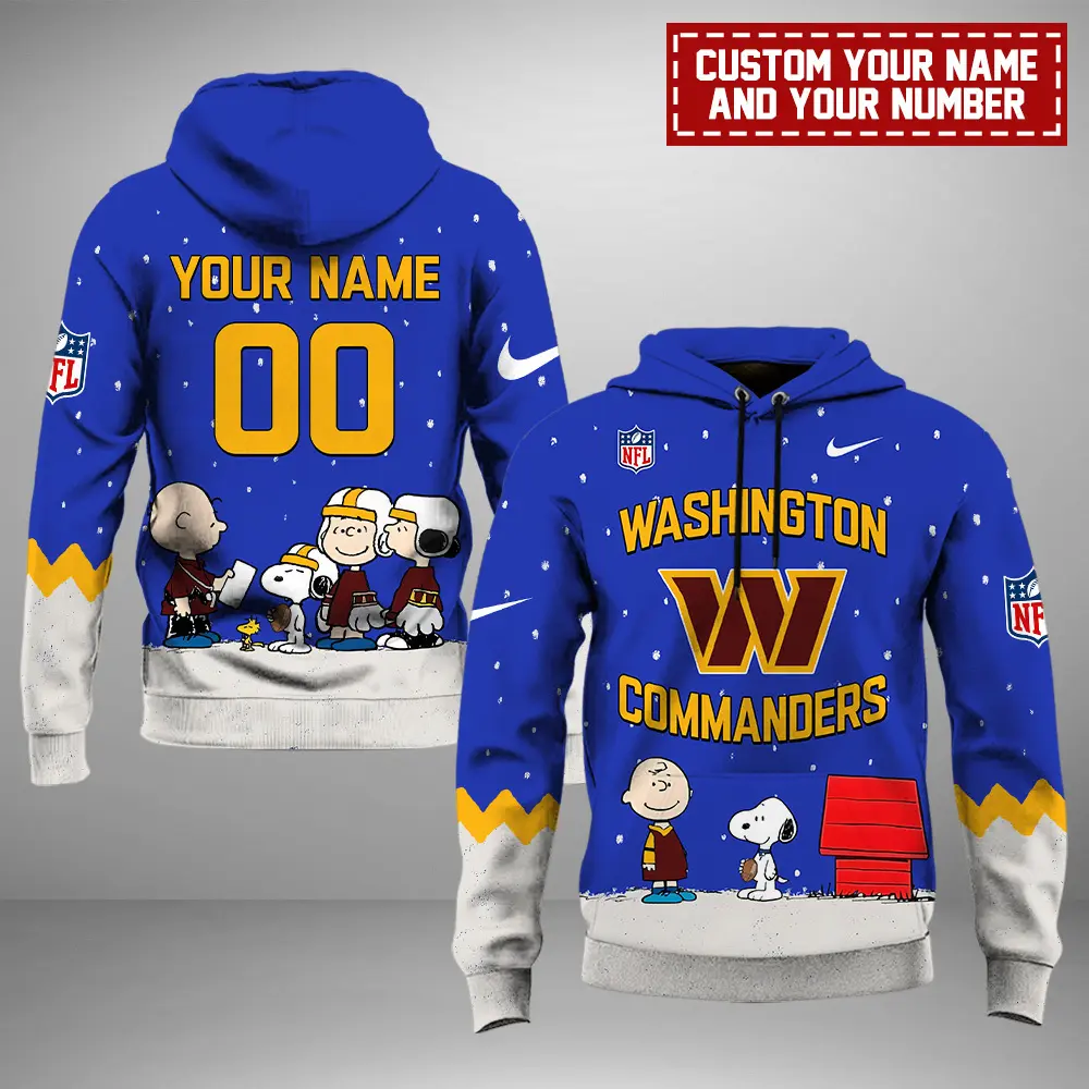Washington Commanders Nfl Peanuts And Snoopy Night Personalized Hoodie